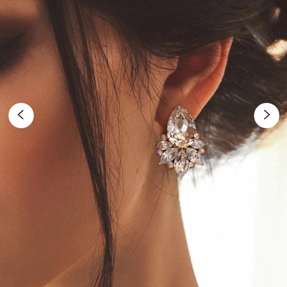 Bridal silver crystal earrings